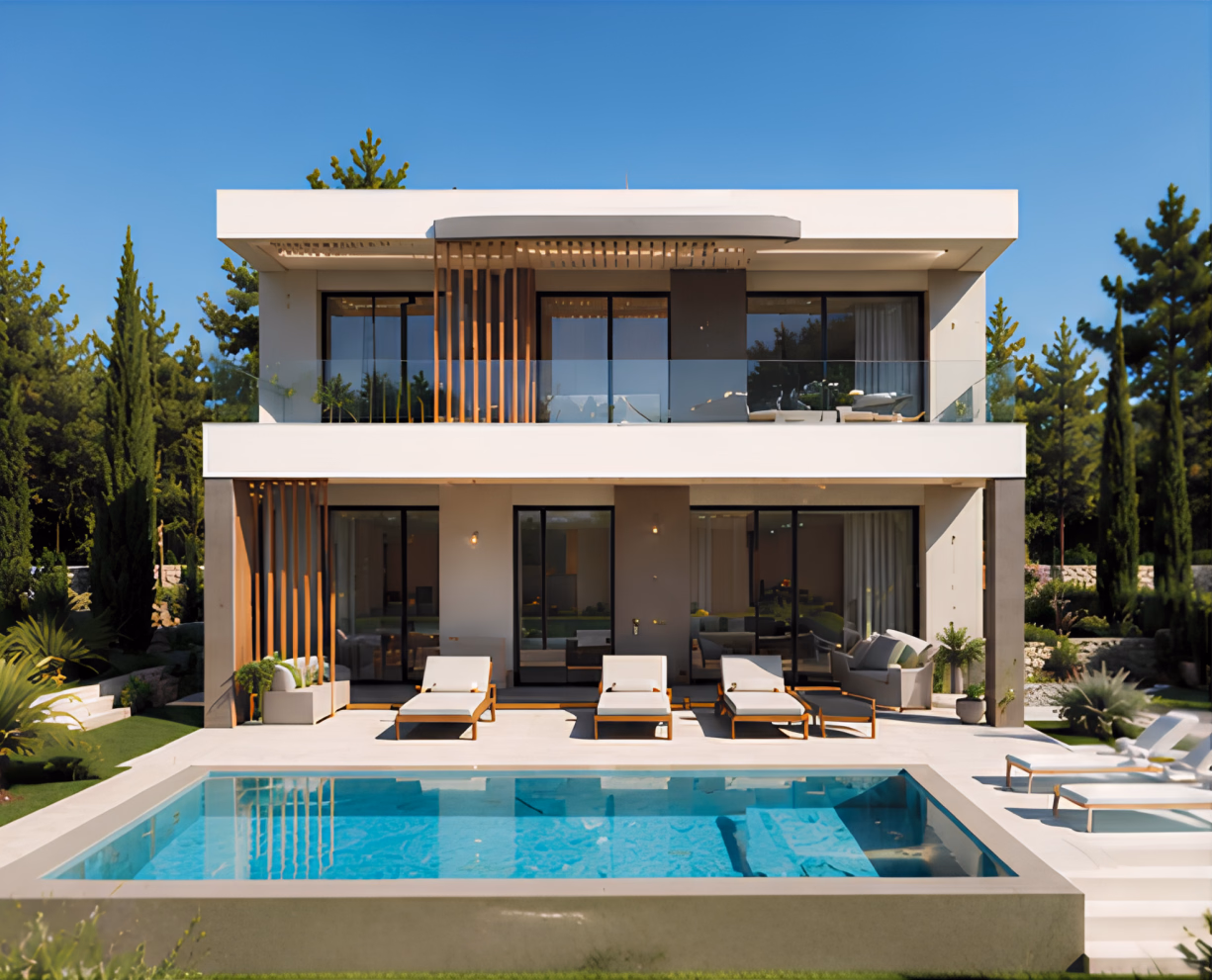 Kriopigi Villas exterior with private pool