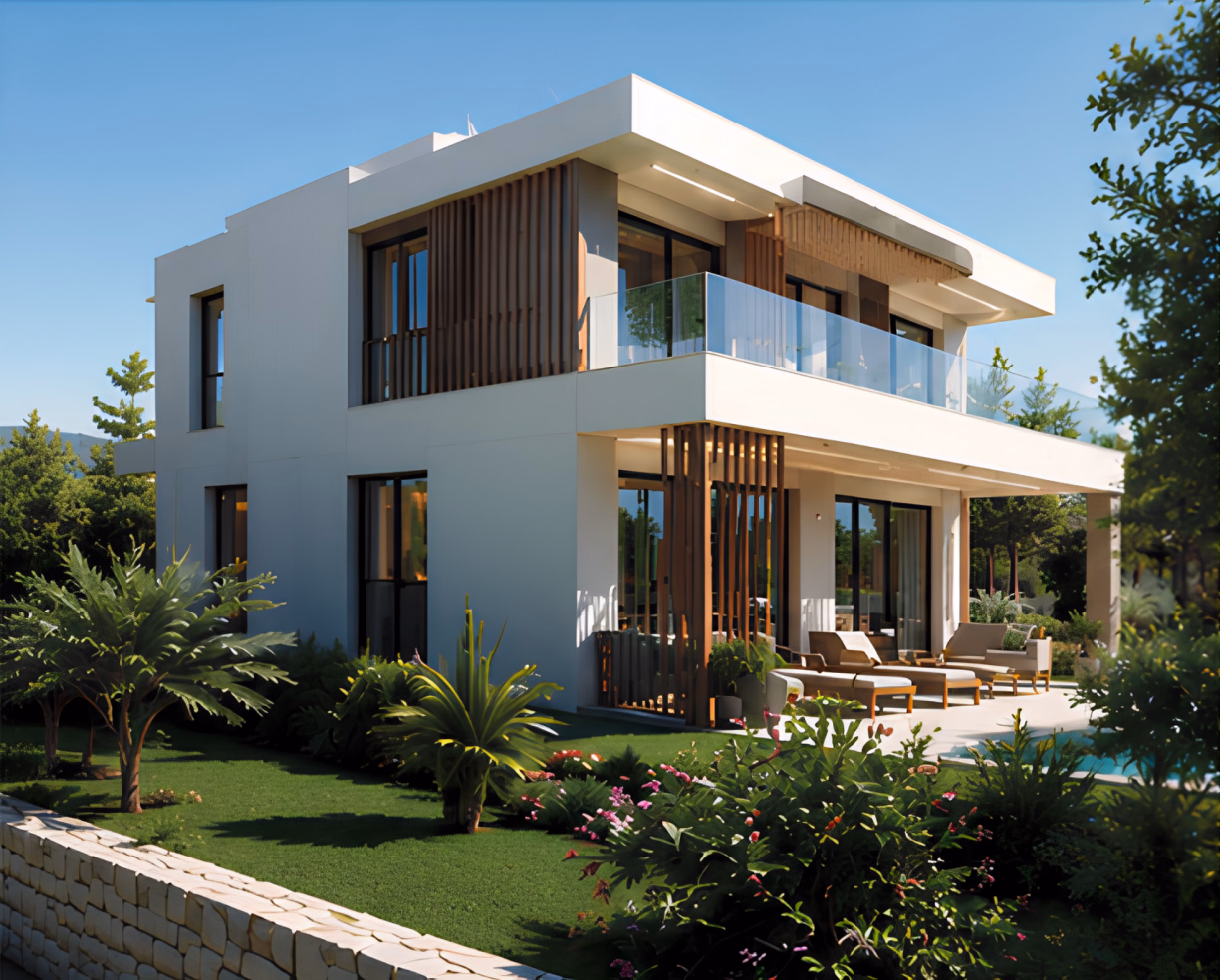 Kriopigi Villas garden facade