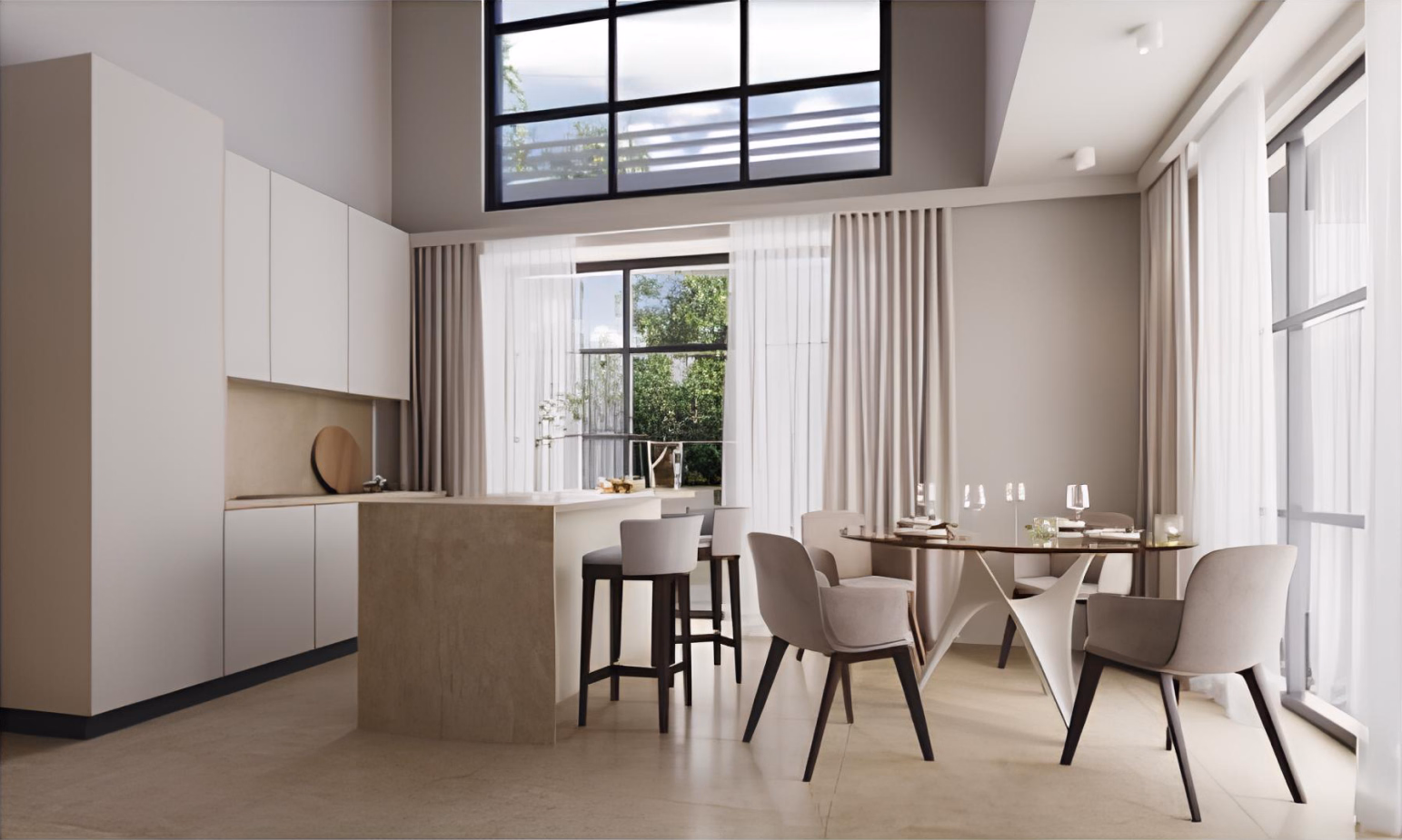 Kriopigi Villas kitchen and dining interior